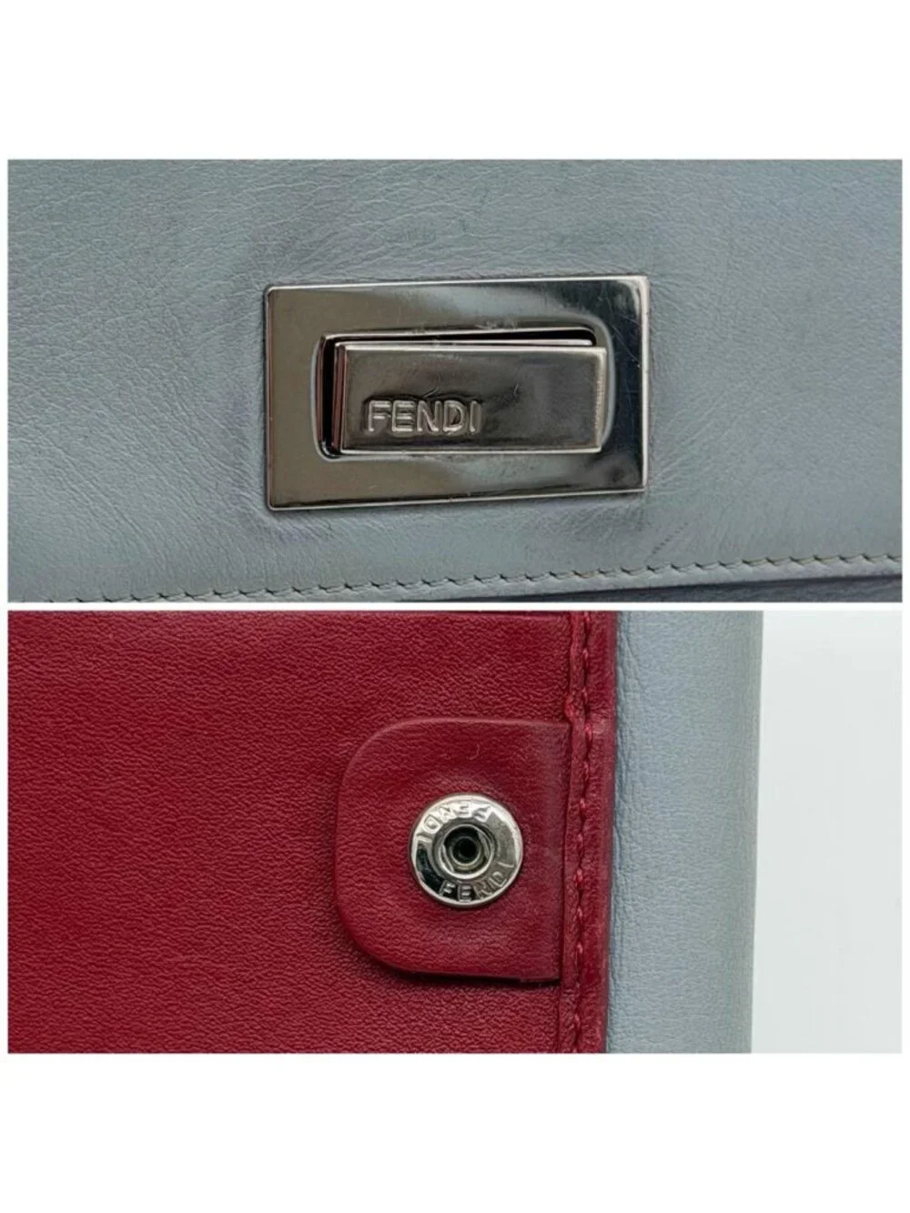 Fendi Peekaboo Selleria Turnlock Bifold Compact Wallet